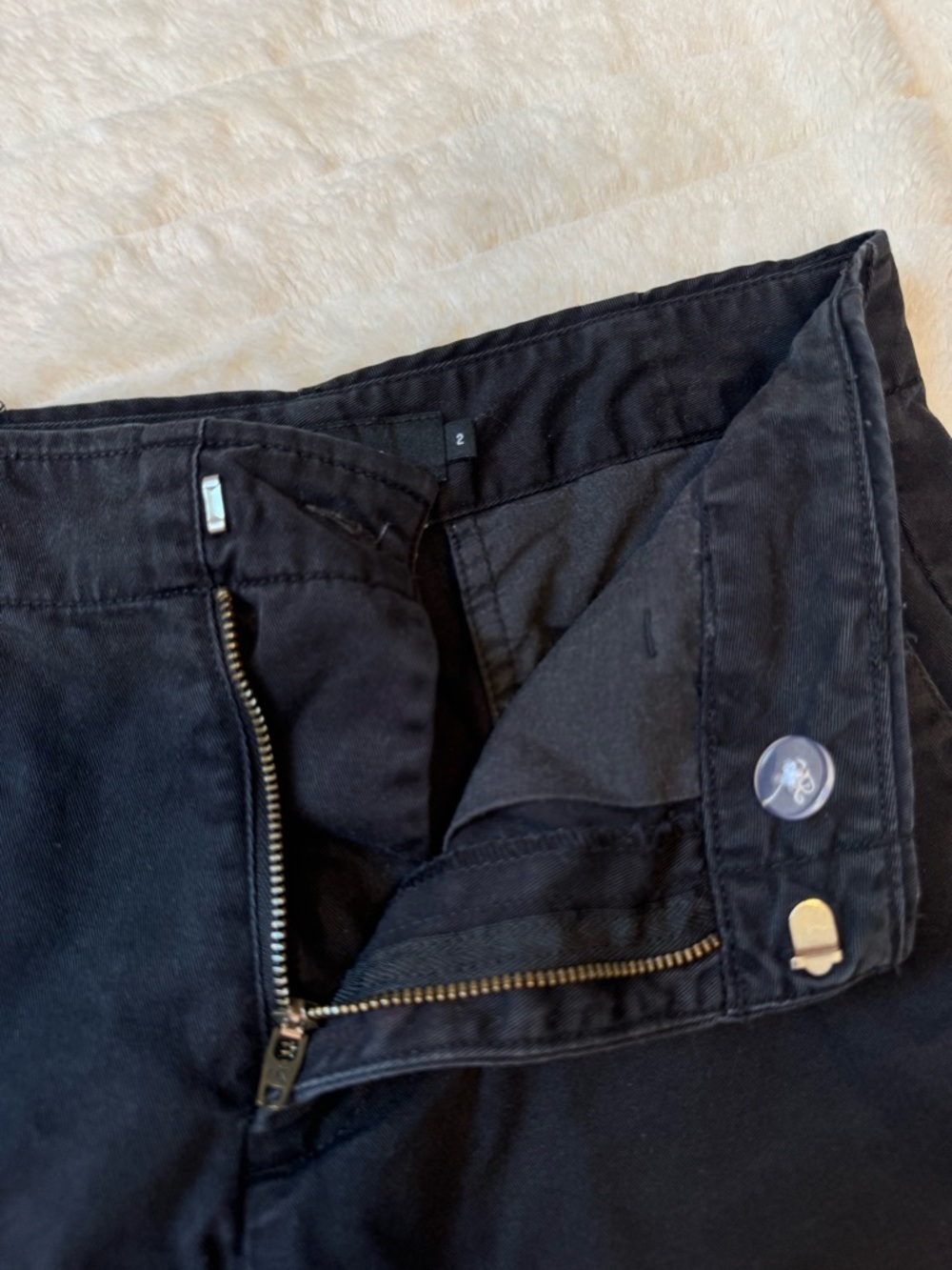 Calvin Klein Black Chino Shorts Size 2 Cotton Mid Rise Casual Classic - Picture 7 of 16